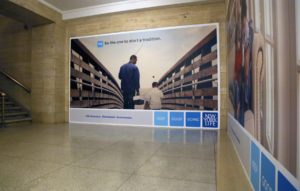 Dry Wall Large Format Graphic Install of Brand Campaign
