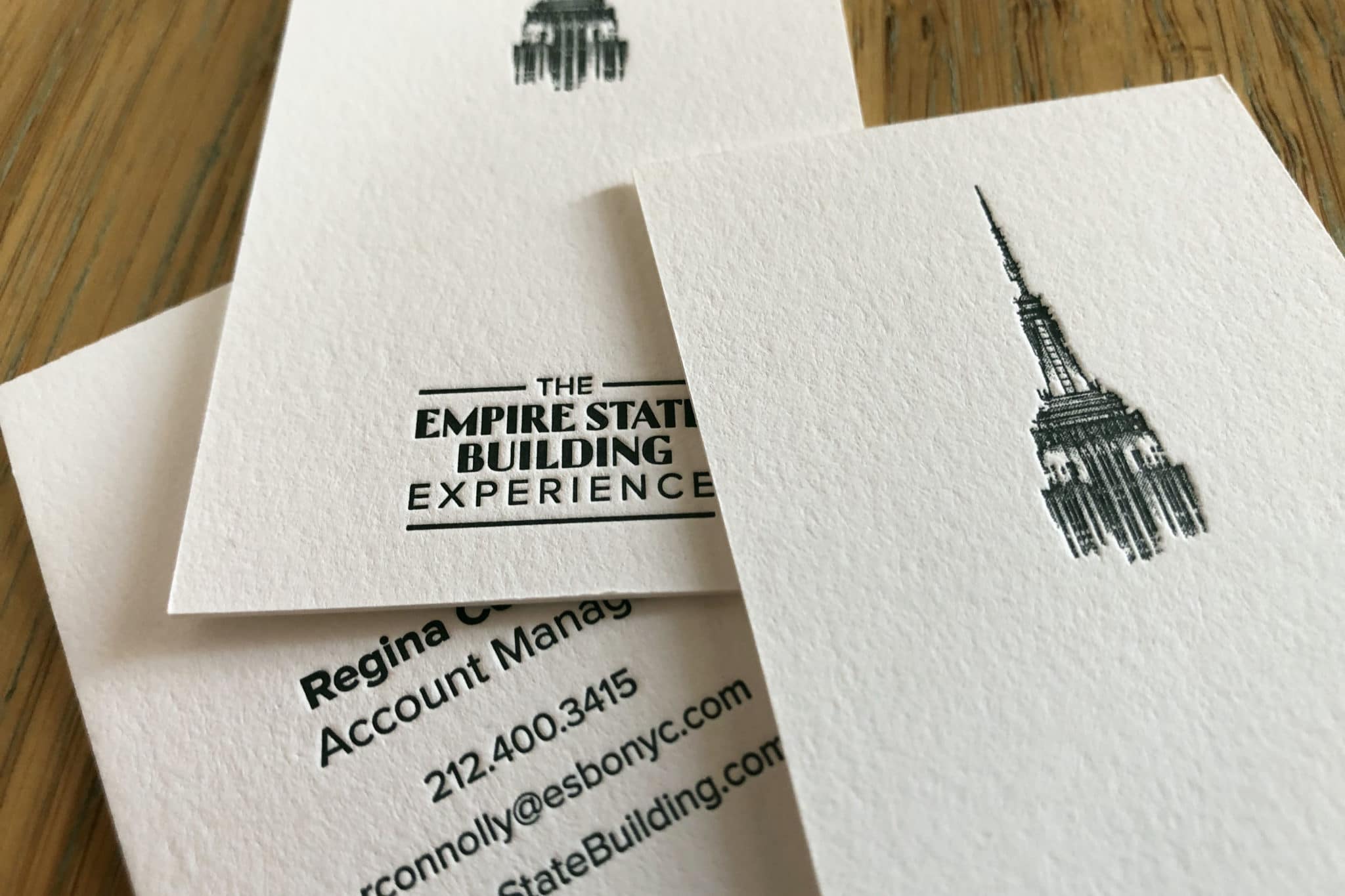 One color black letterpress card printed at GSB Digital