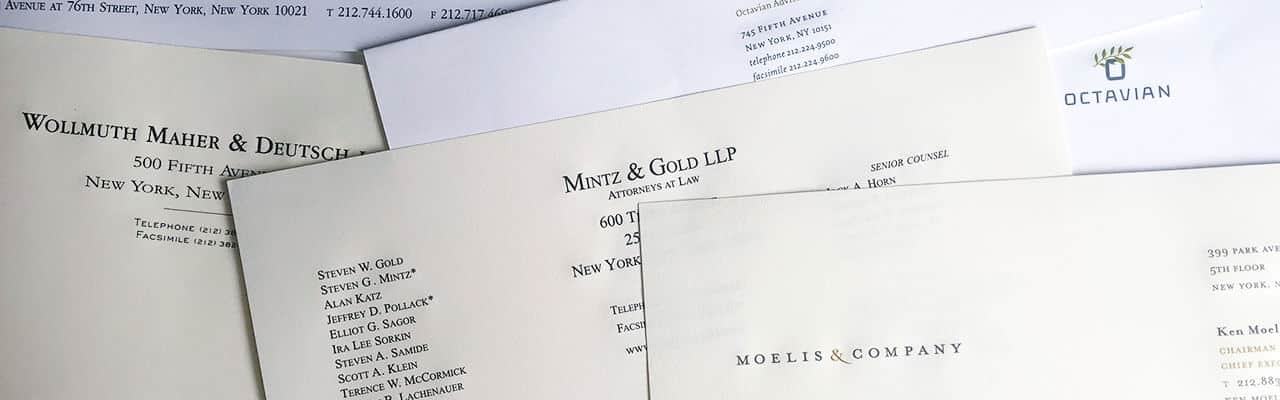 Engraved Stationery Letterhead for Law Firms