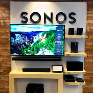 Retail display shelves acrylic signs in NYC
