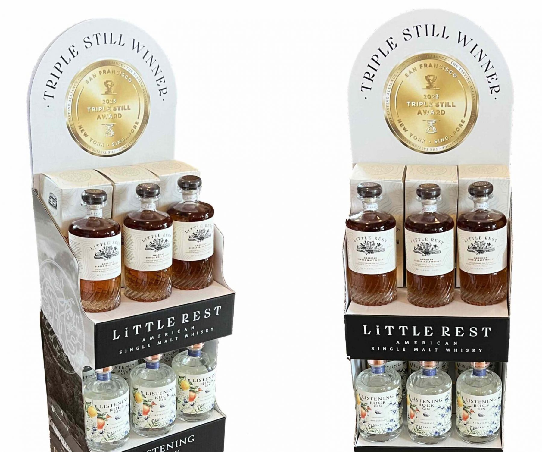 B flute cardboard display Cardboard display for liquor store in Manhattan